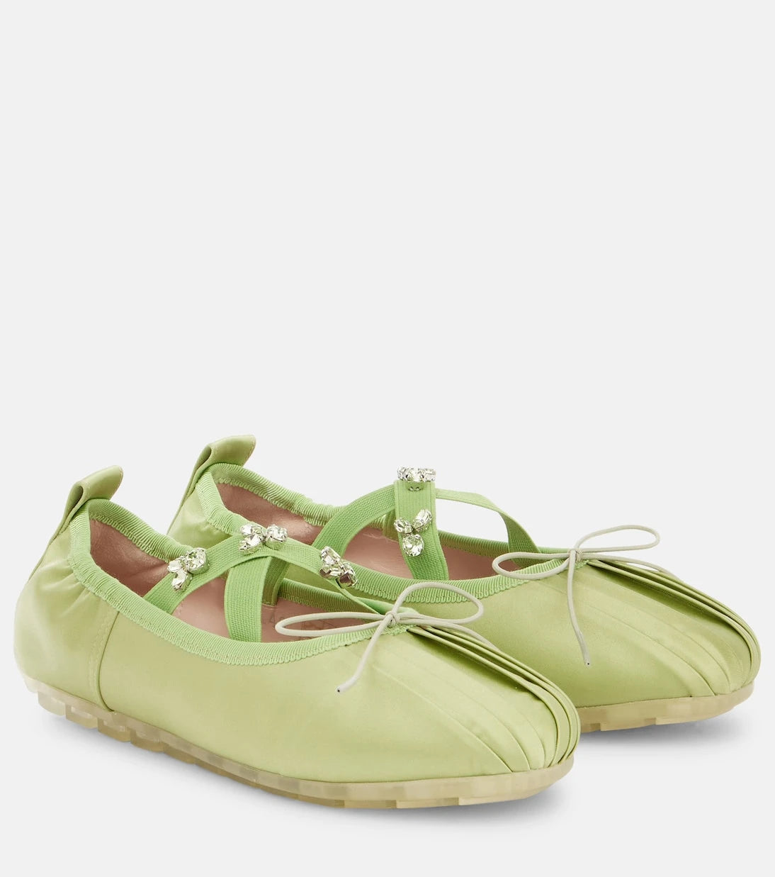 Simone Rocha - Grip embellished satin ballet flats