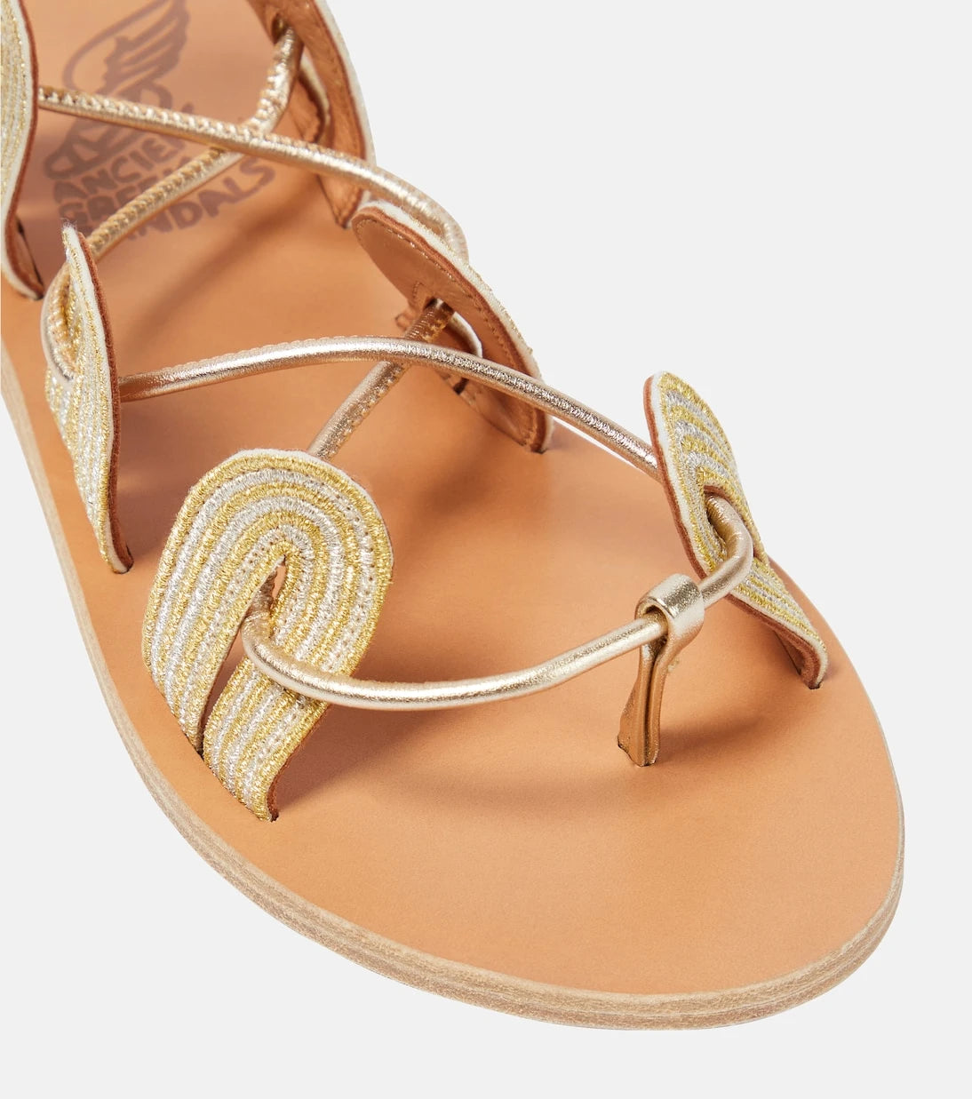 Ancient Greek Sandals - Aristides metallic leather sandals