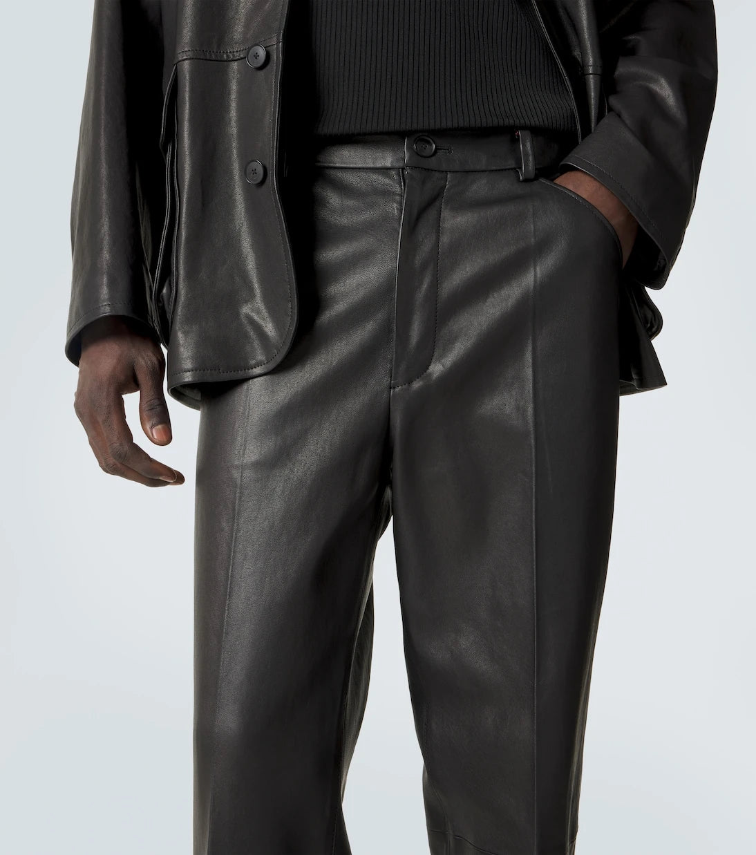 Auralee - Leather straight pants