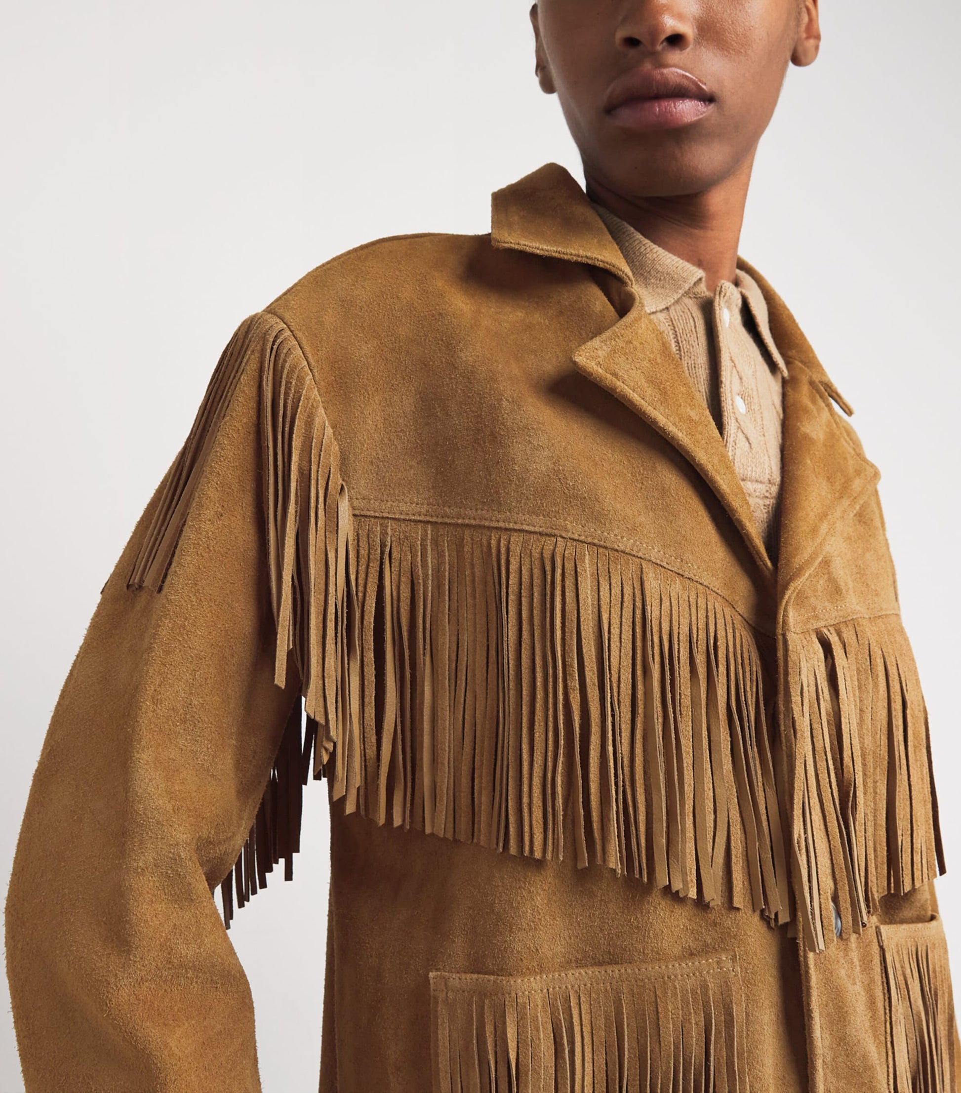 Brown Suede Fringed Jacket