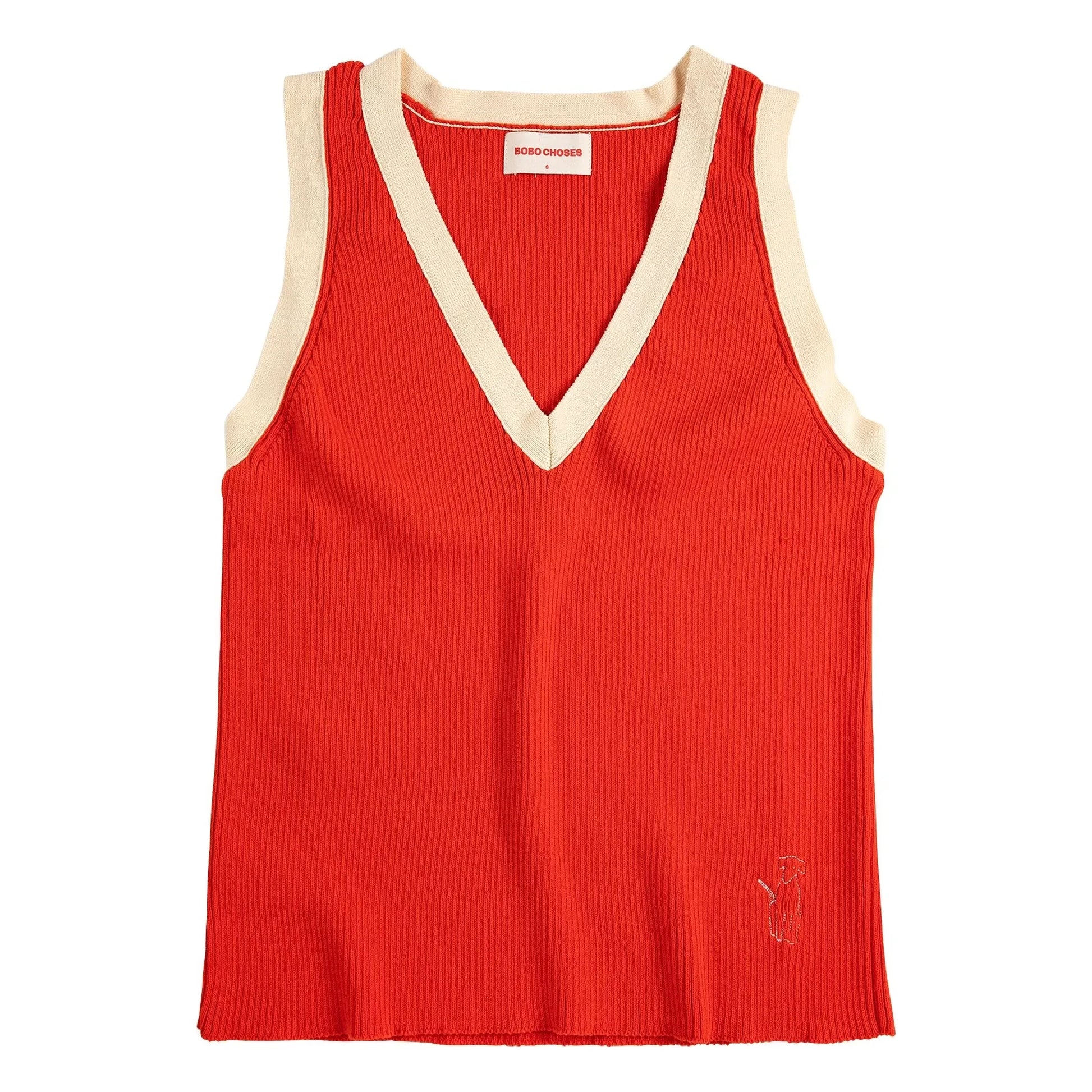 Bobo Choses - Organic cotton openwork top | Red