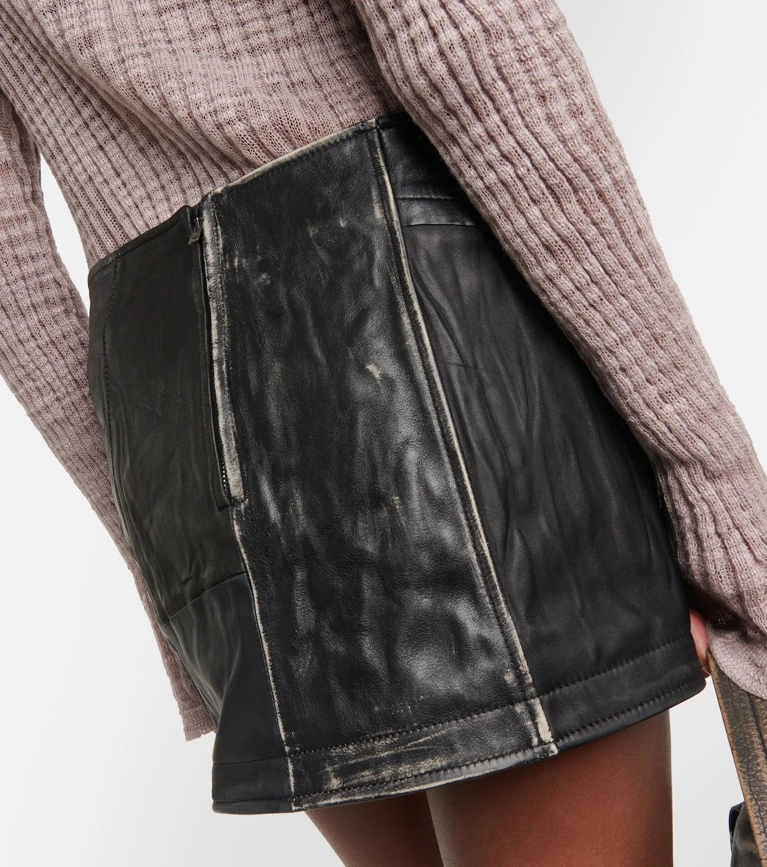Acne Studios - Paneled leather miniskirt