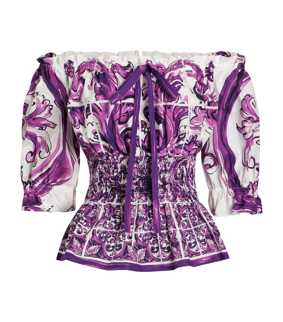 Multi Shirred Printed Top