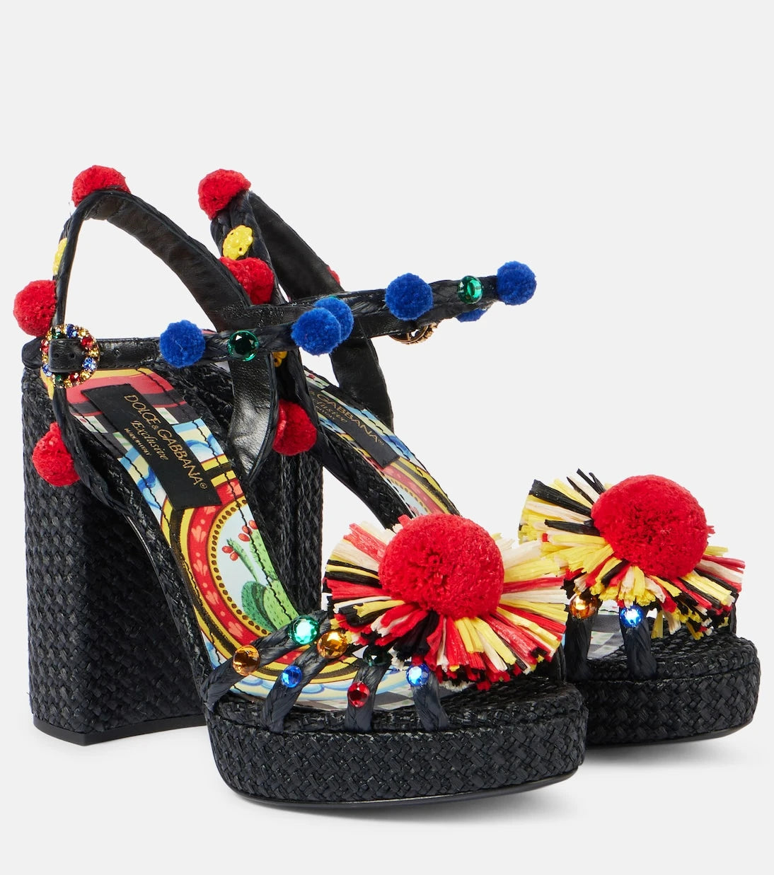 Dolce&Gabbana - 105 embellished raffia sandals