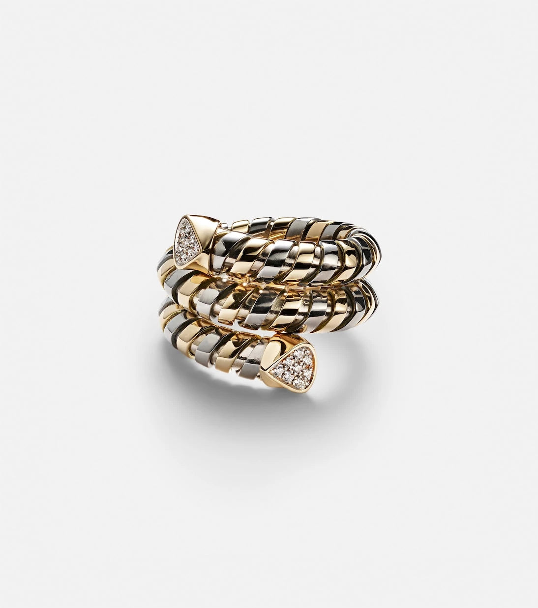 Marina B - Trisola 18kt gold and titanium ring with diamonds
