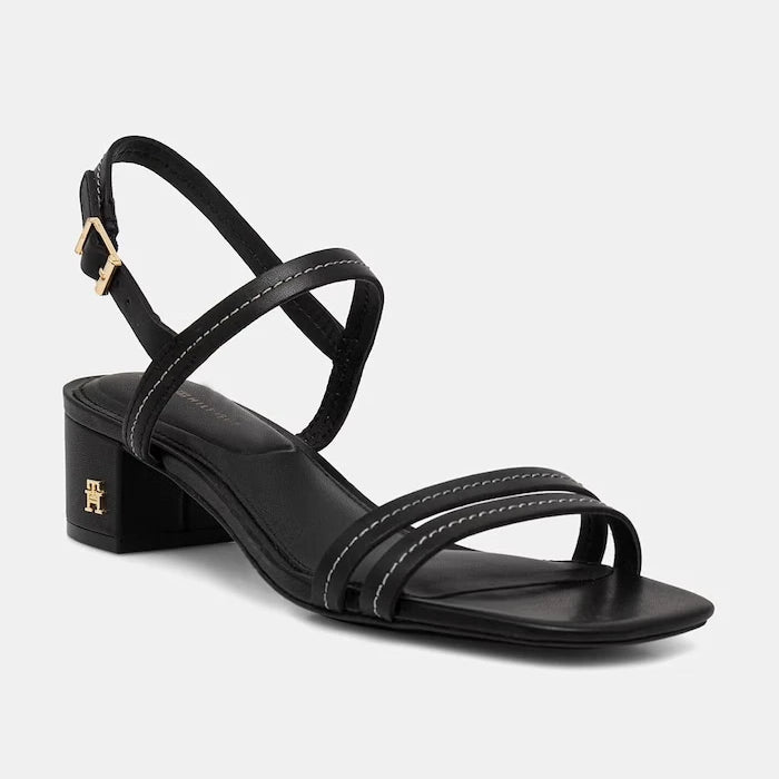 Tommy Hilfiger Düşük Topuklu Deri Sandalet Stitching