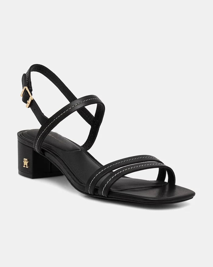 Tommy Hilfiger Düşük Topuklu Deri Sandalet Stitching