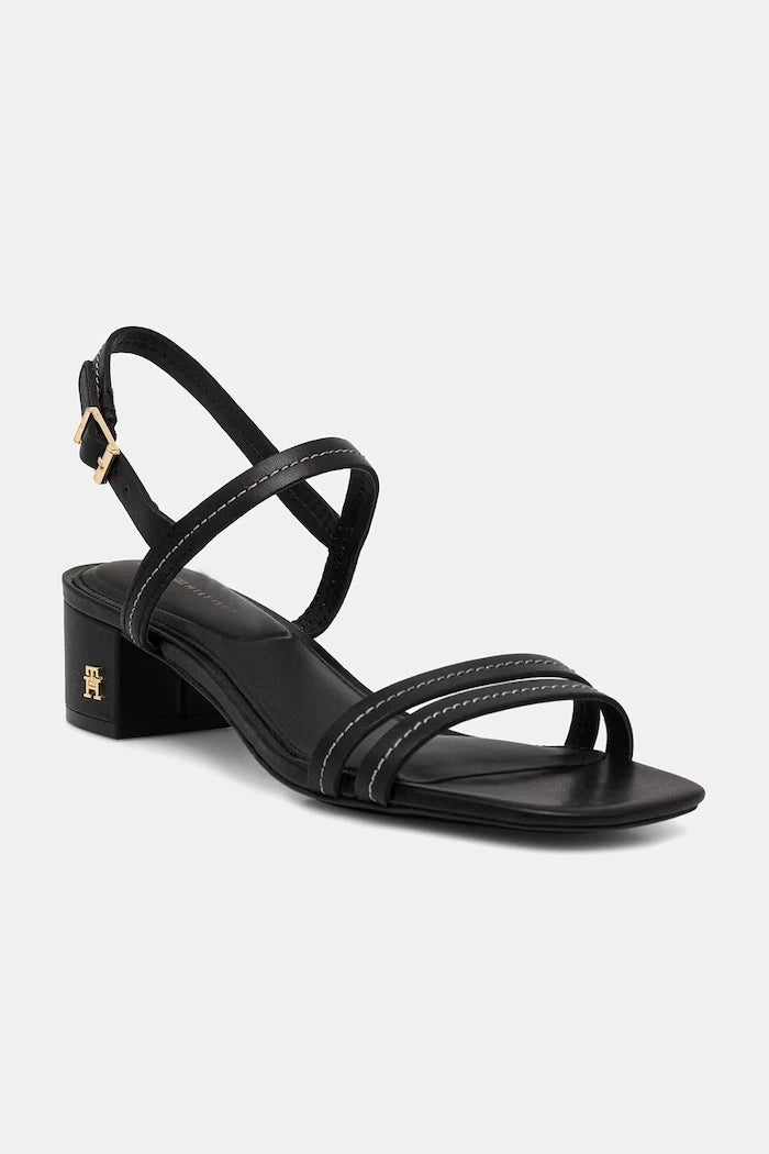 Tommy Hilfiger Düşük Topuklu Deri Sandalet Stitching