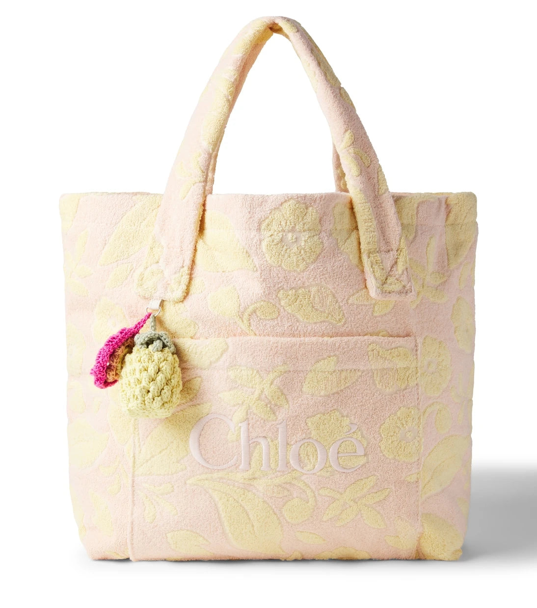 Chloé Kids - حقيبة حفاضات من قماش تيري القطني المخلوط بنقشة زهور