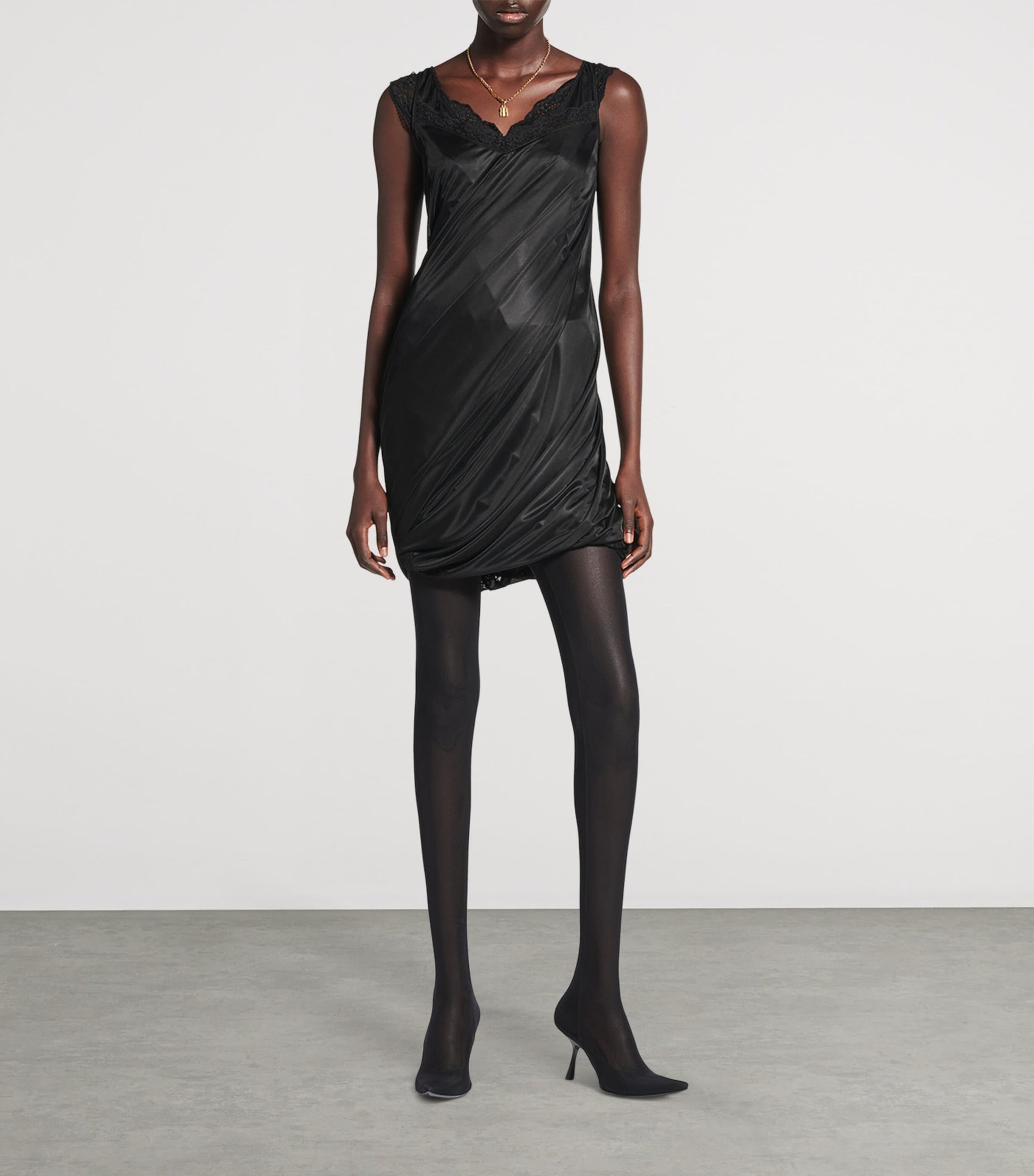 Twisted Mini Slip Dress