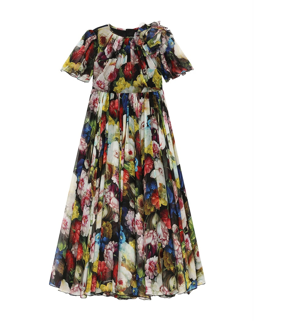 Dolce & Gabbana Kids Multi Floral Print Dress (8-14 Years)
