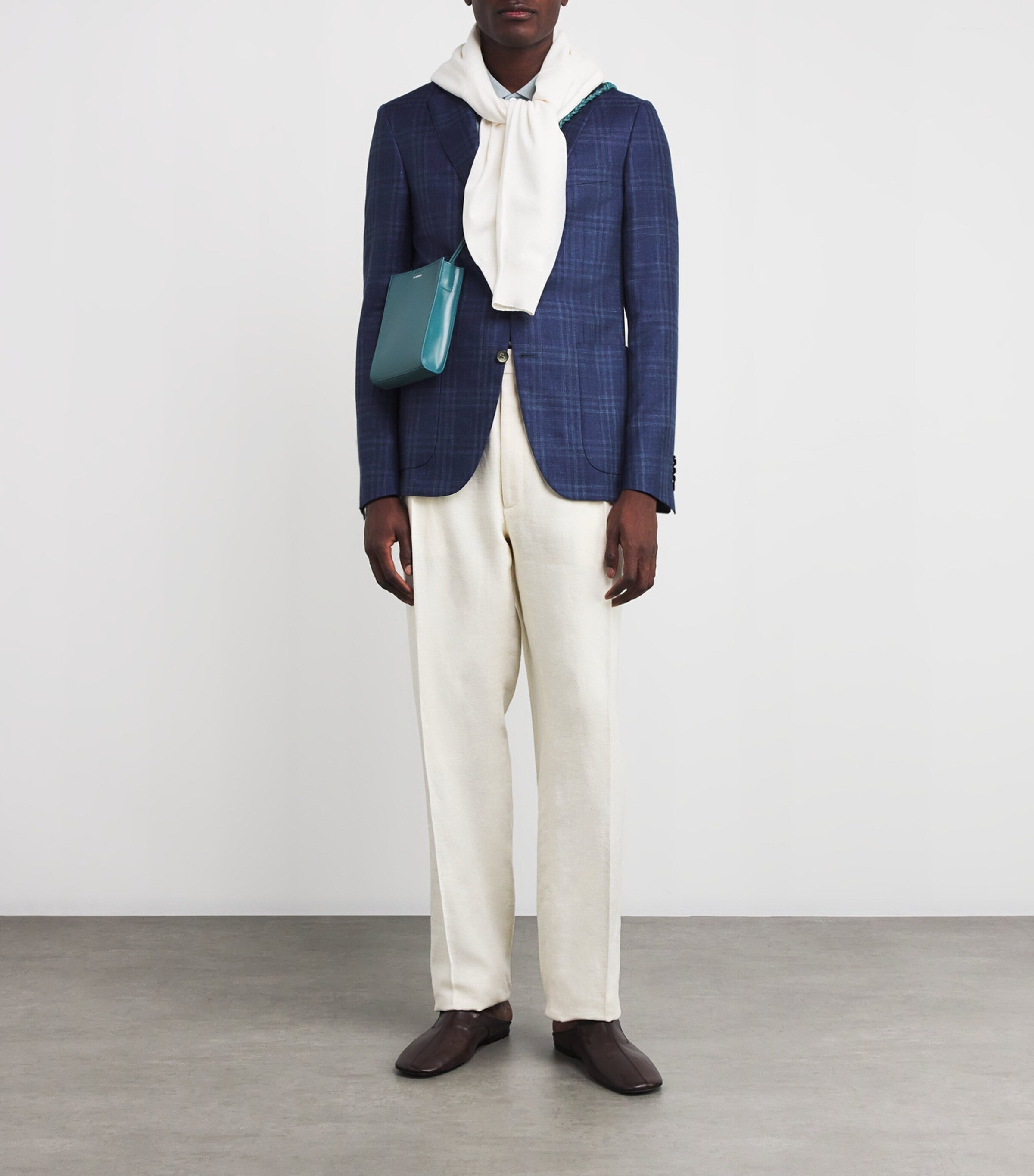 Canali Navy Wool-Silk-Linen Kei Blazer