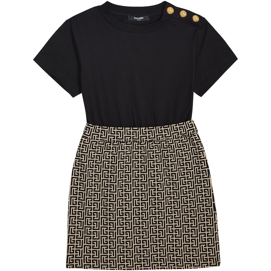 Balmain Kids Multi Two-Tone Dress (4-14 Years)