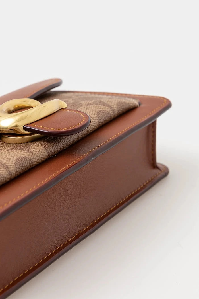 Кожена чанта Coach Tabby Chain Clutch In Signature Canvas