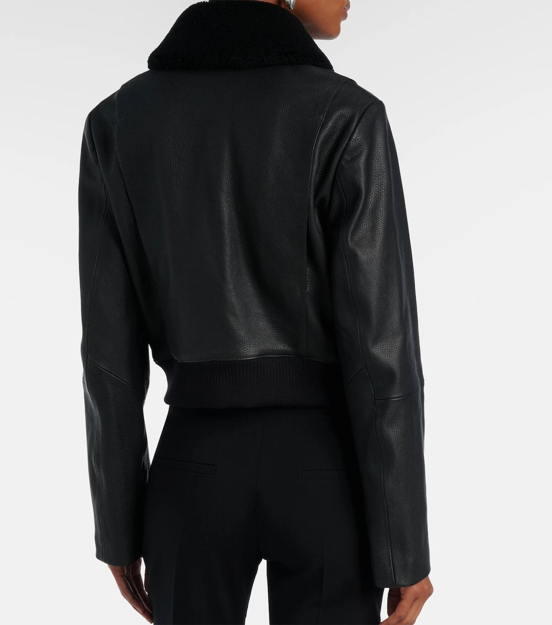 Vince - Shearling-trimmed leather jacket