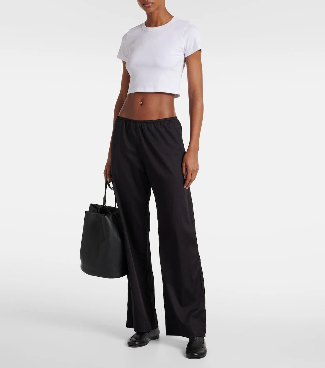 Leset - Yoko mid-rise cotton wide-leg pants