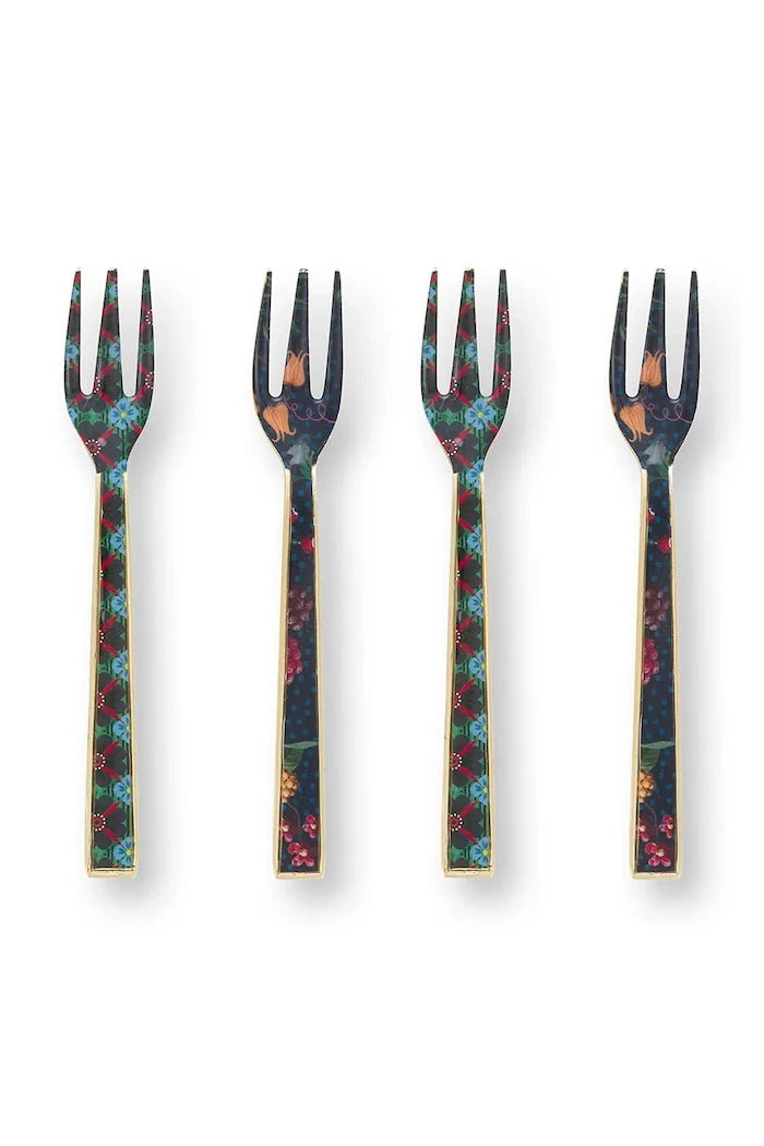 Pip Studio Enamelled Berry Blues Tatlı Çatal Seti (4 Parça)
