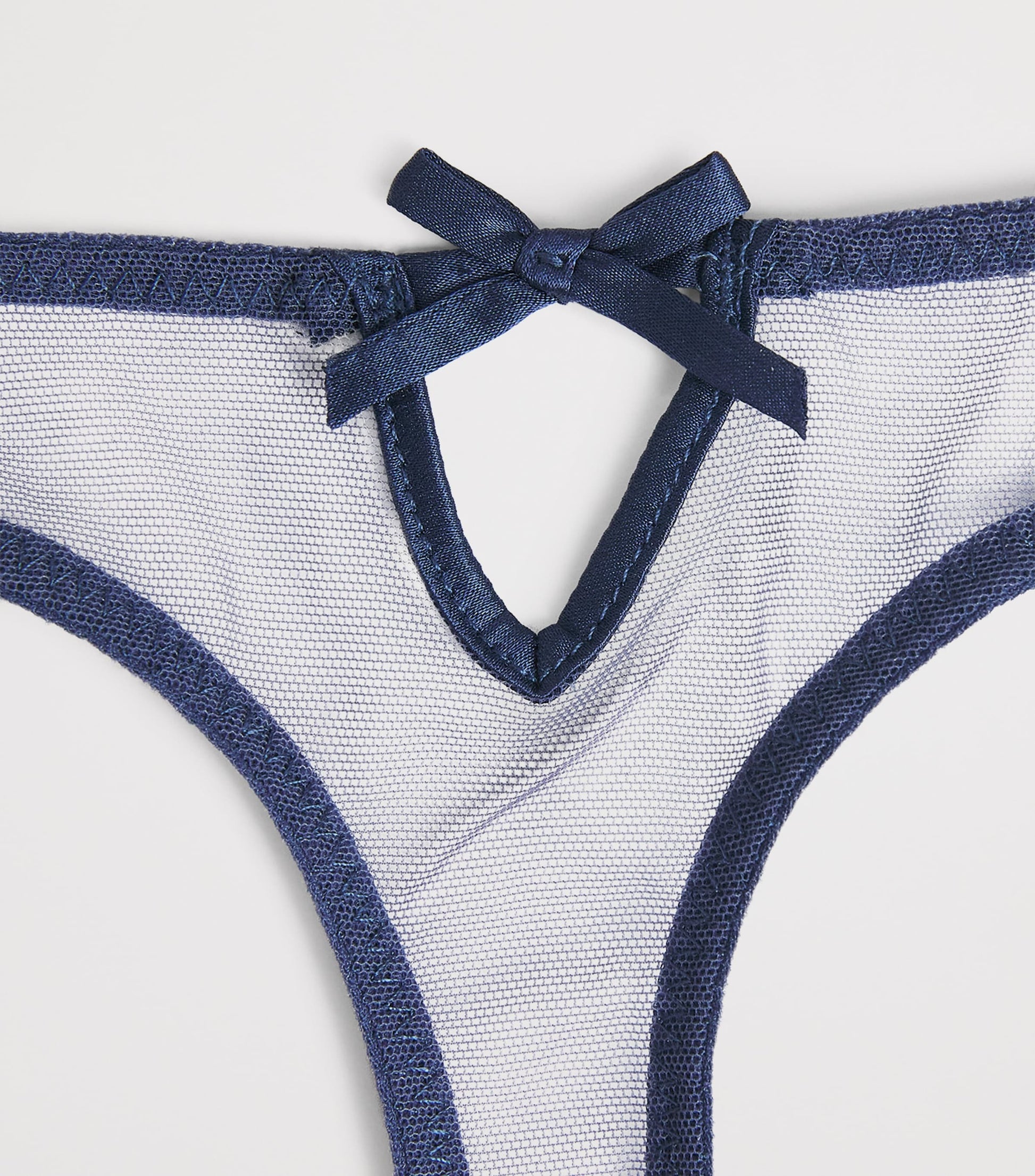 Fleur Du Mal Blue Lily Embroidered Hipster Thong