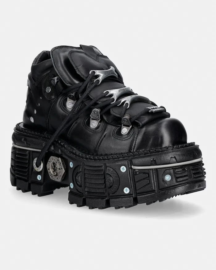 New Rock ITALI NEGRO, TERNERA NEGRO, PULIK NEGRO маратонки дамски от кожа