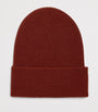 Burgundy Cashmere Slouchy Ribbed Beanie