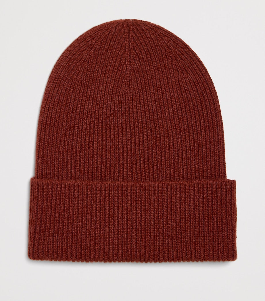 Burgundy Cashmere Slouchy Ribbed Beanie