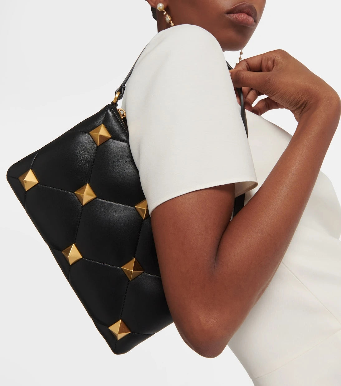 Valentino Garavani - Roman Stud quilted leather pouch