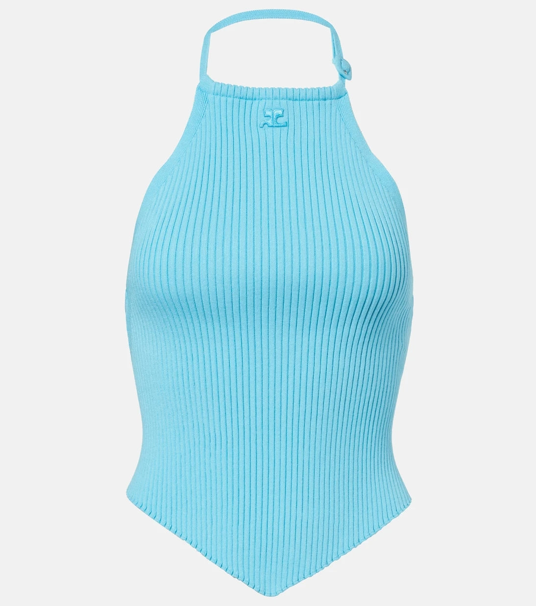 Courrèges - Pointy ribbed-knit halterneck top