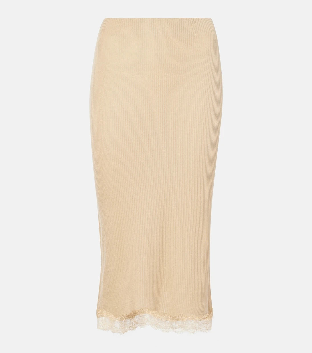 The Row - Indira lace-trimmed silk-blend midi skirt