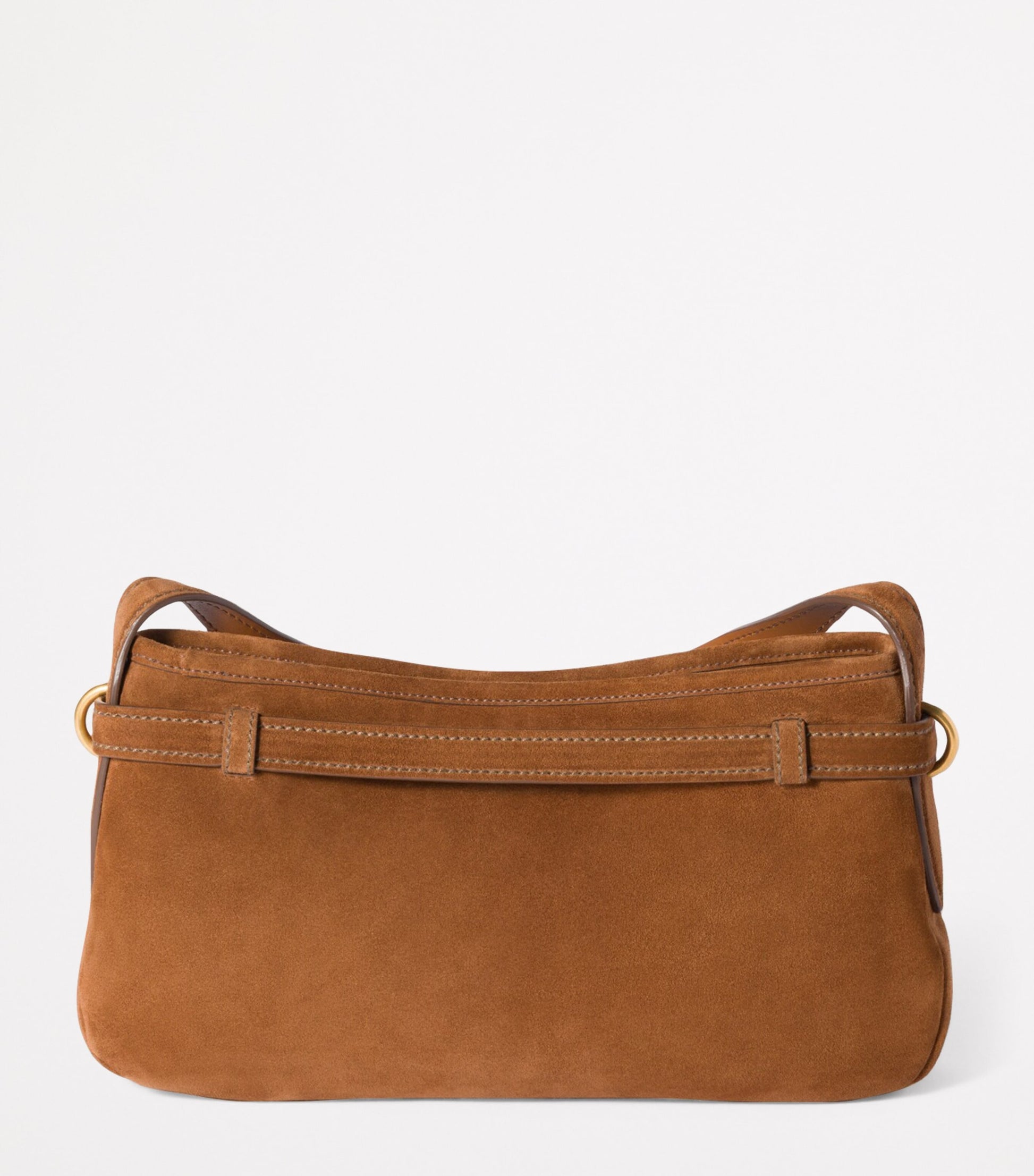 Brown Suede Aventure Shoulder Bag