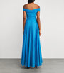 Blue Taffeta Off-The-Shoulder Gown