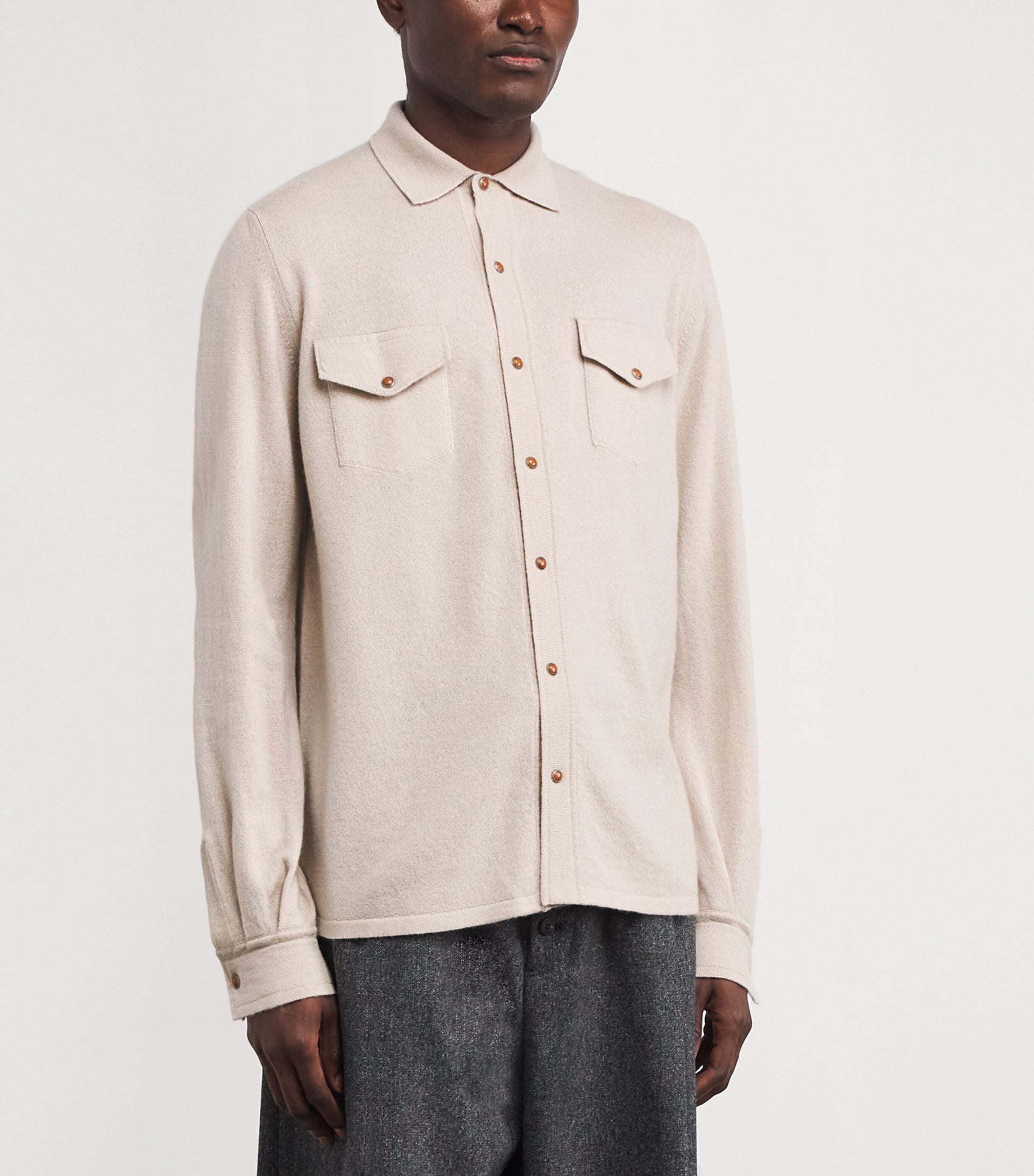 Beige Cashmere Texas Overshirt