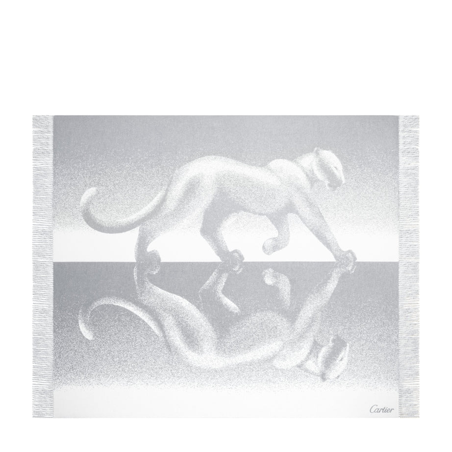Cashmere Reflecting Panthère de Cartier Blanket (190cm x 140cm)
