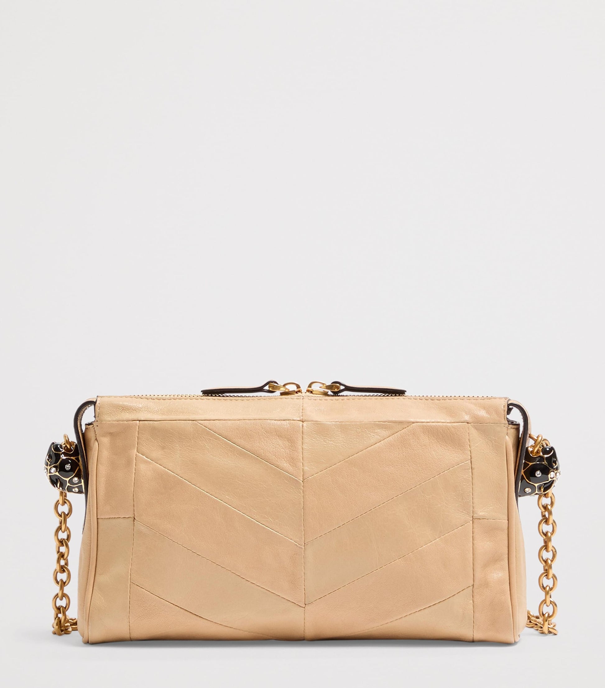 Valentino Garavani Beige Small Lambskin Panthea Shoulder Bag