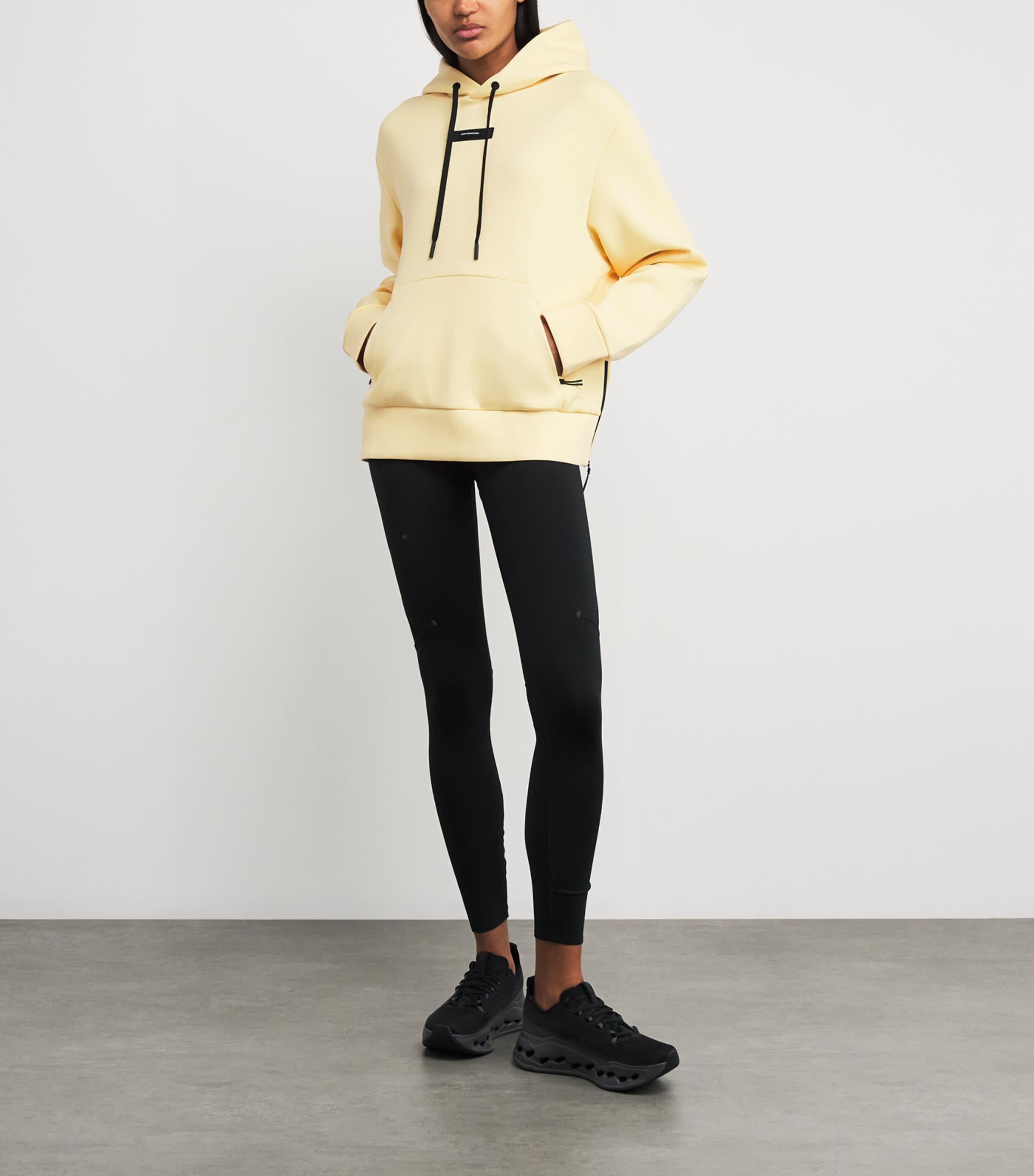 On Yellow Cotton-Blend Focus Tech Hoodie