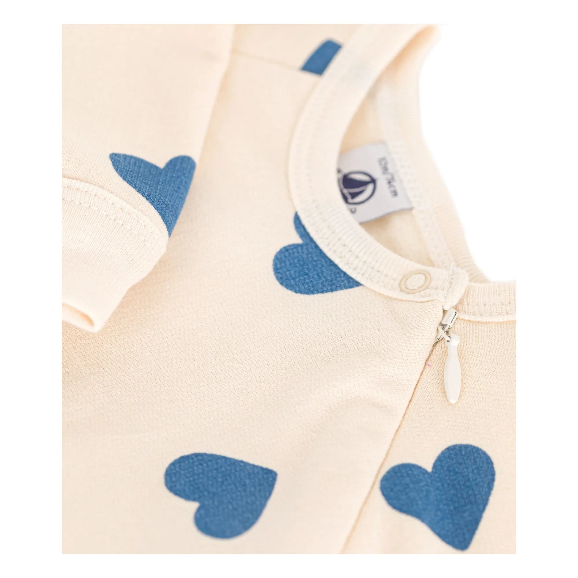 Petit Bateau - Pyjamas Zip Molleton Hearts | Beige