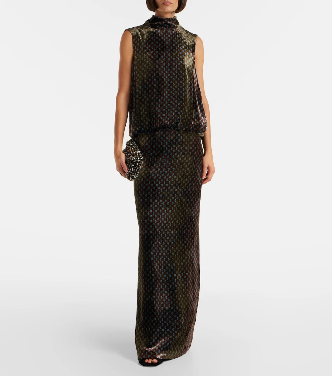 Dries Van Noten - Printed satin maxi dress