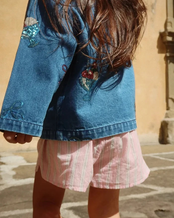 Konges Sløjd MAGOT SEQUIN DENIM JACKET GOTS Çocuk Kot Ceket
