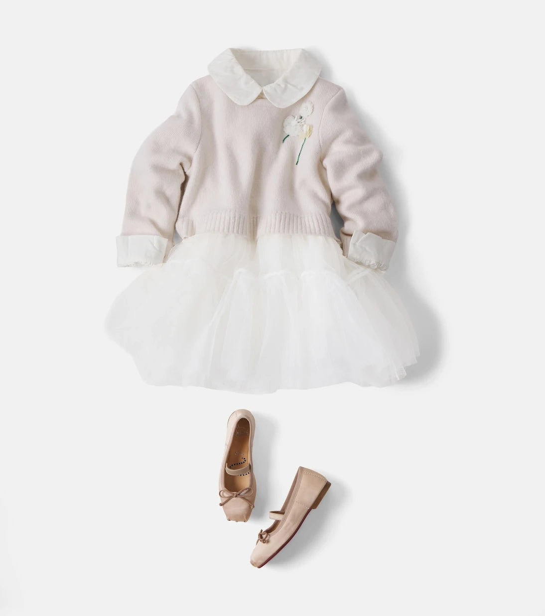 Self-Portrait Kids - Knitted tulle dress