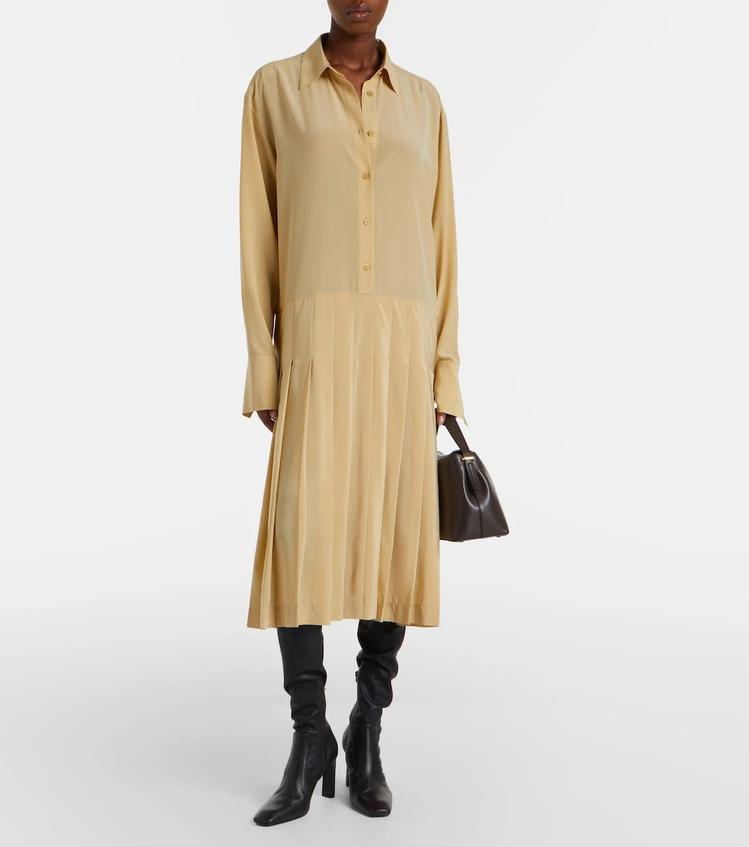 Toteme - Pleated silk shirt dress