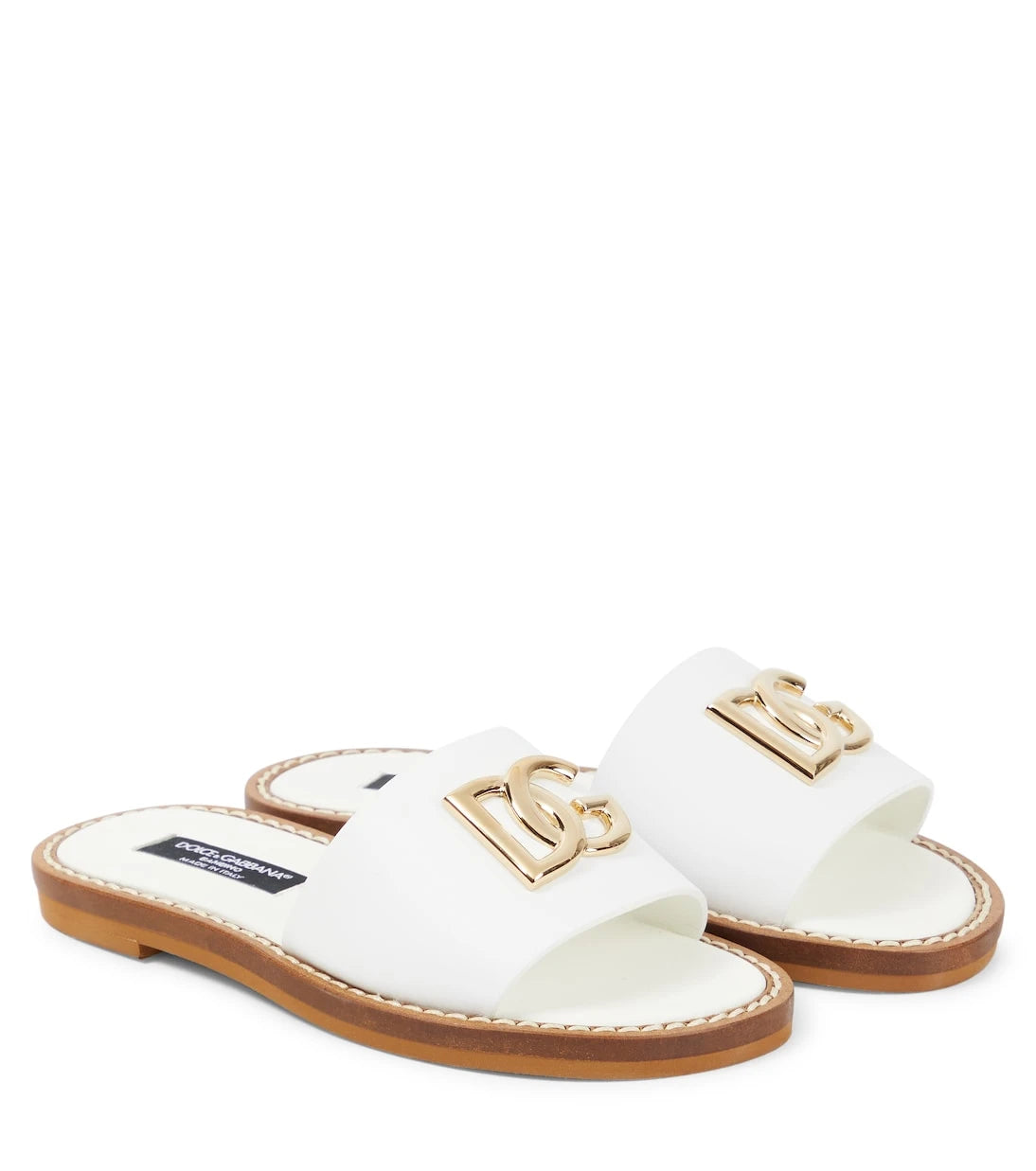Dolce&Gabbana Kids - صنادل جلدية بشعار الماركة