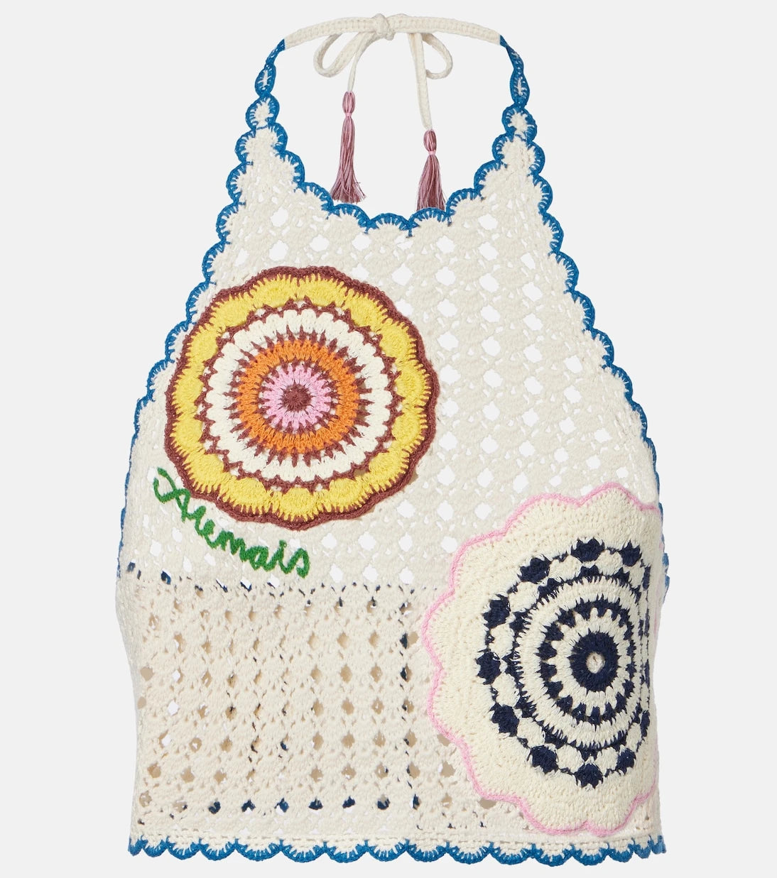 Alémais - Elma crochet embroidered cotton crop top