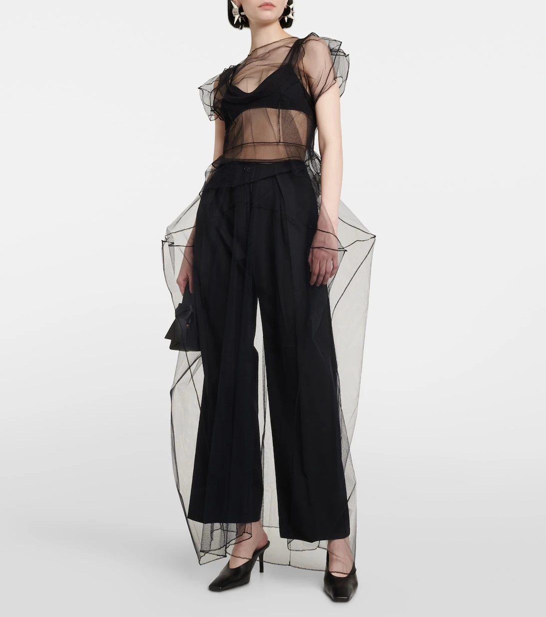 Acne Studios - Fırfırlı file üst