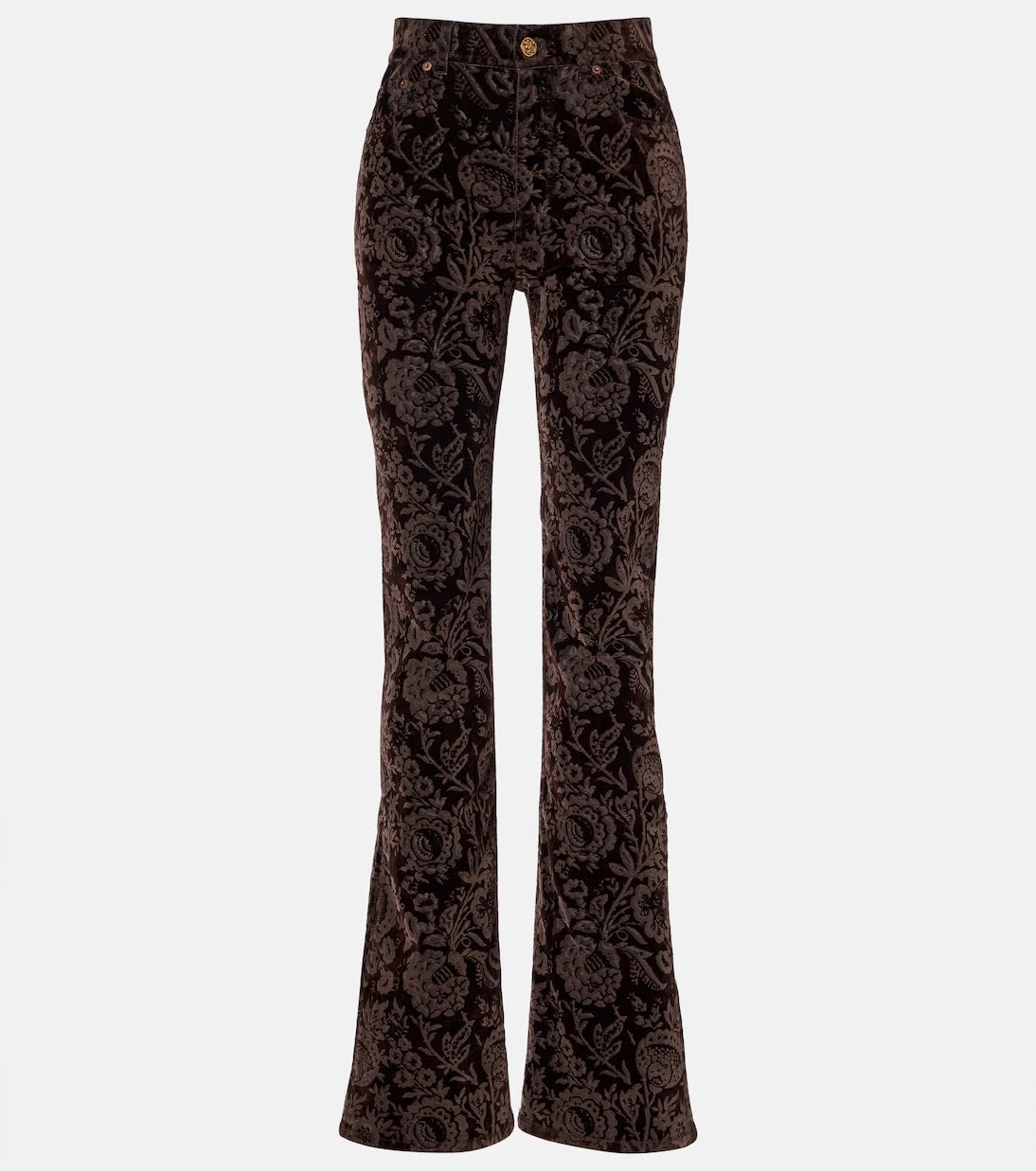 Chloé - Floral high-rise velvet straight pants