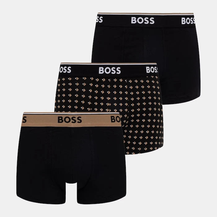 BOSS erkek pamuklu elastan boxer trunk 3P Power Desig 3 adet