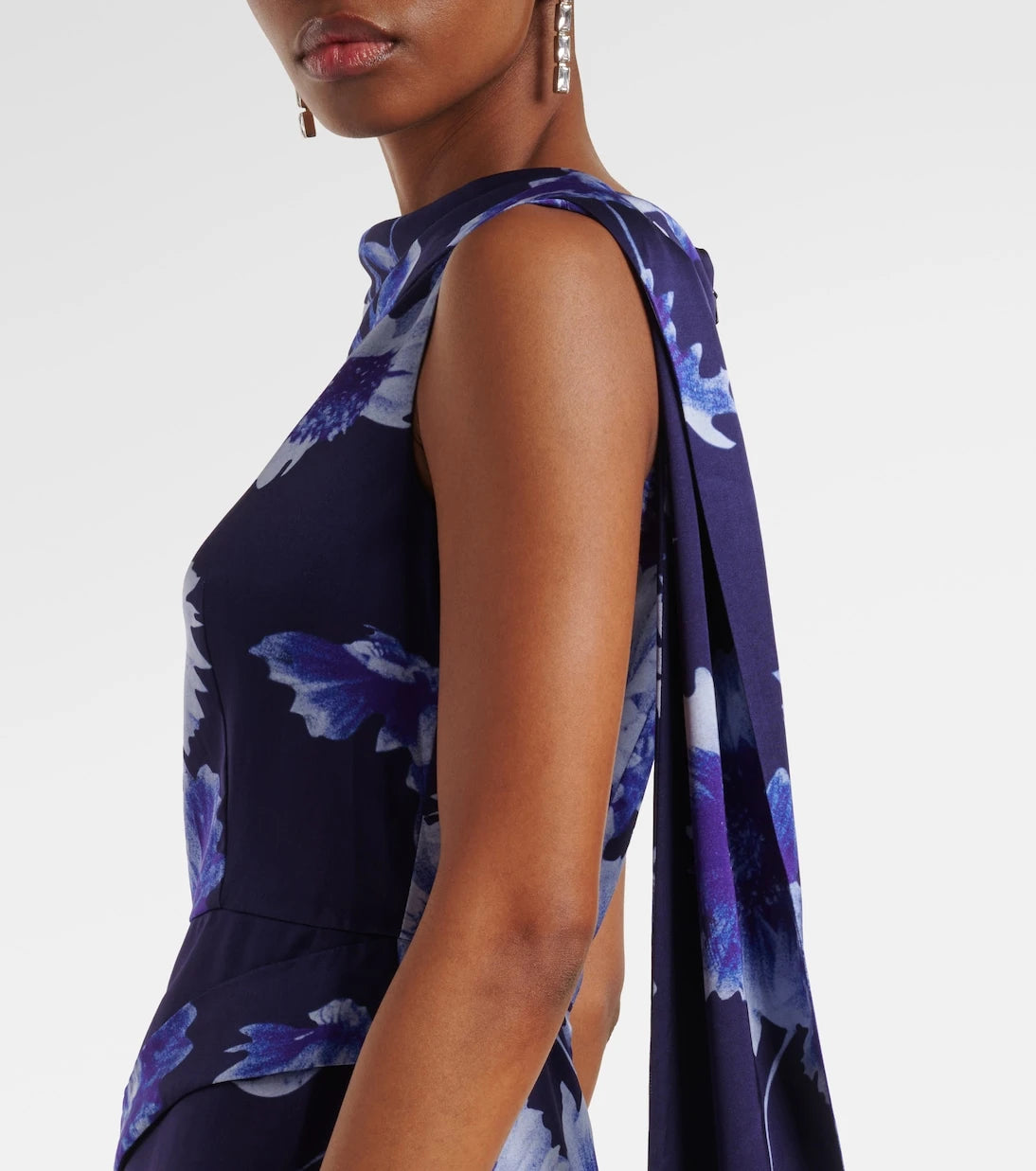 Erdem - Draped floral cocktail dress