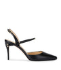 Jennifer Chamandi Black Leather Vittorio Slingback Pumps 85