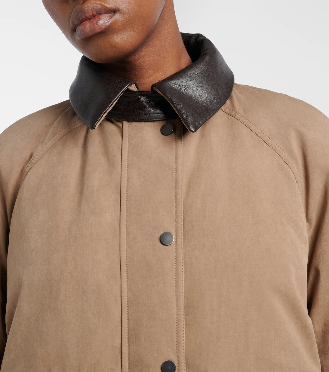 Brunello Cucinelli - Leather-trimmed padded jacket