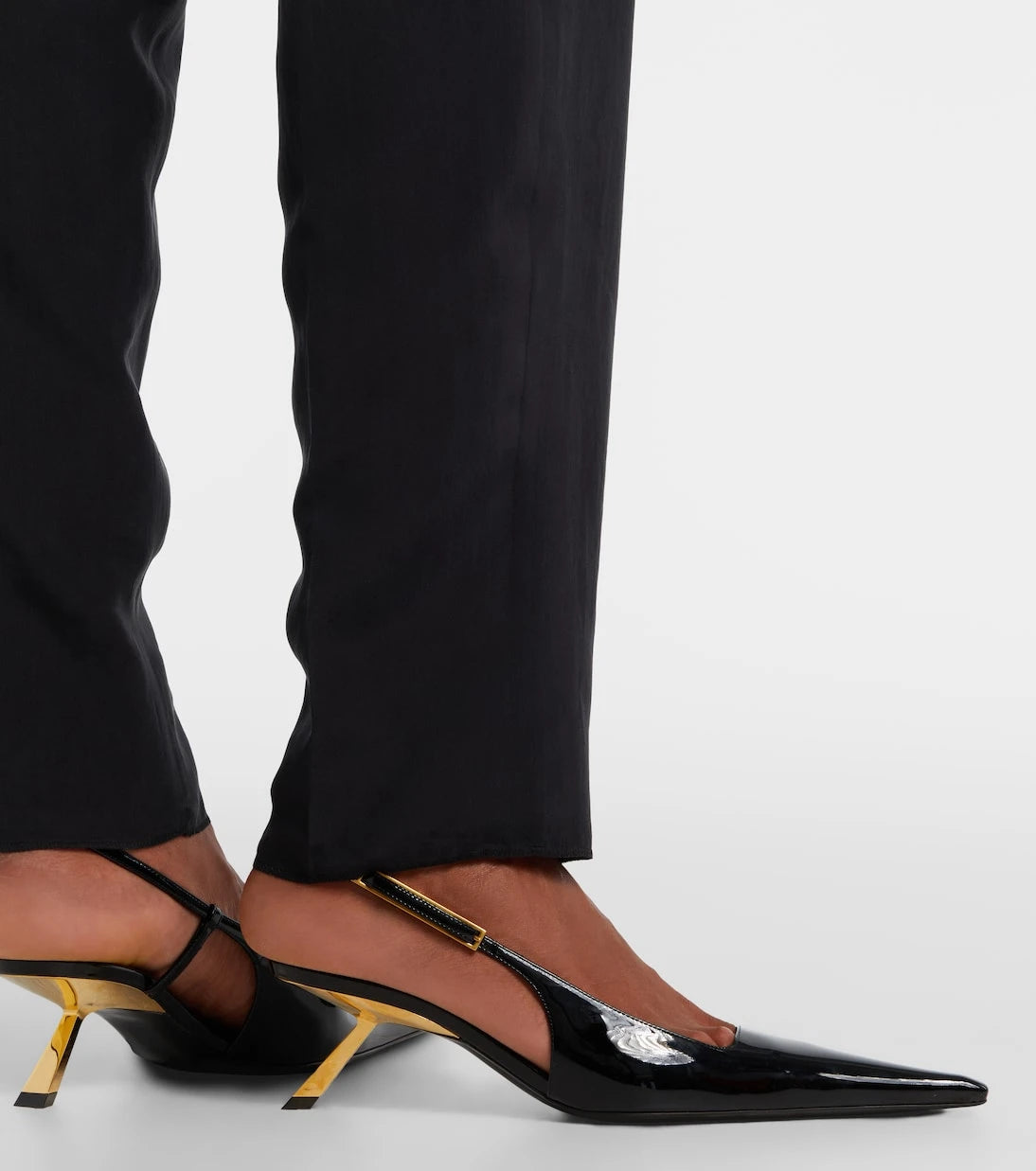 Saint Laurent - Lee patent leather slingback pumps