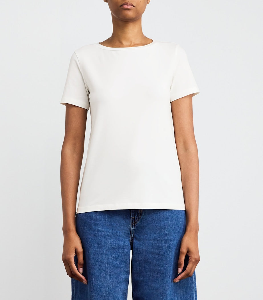 White Stretch-Cotton T-Shirt