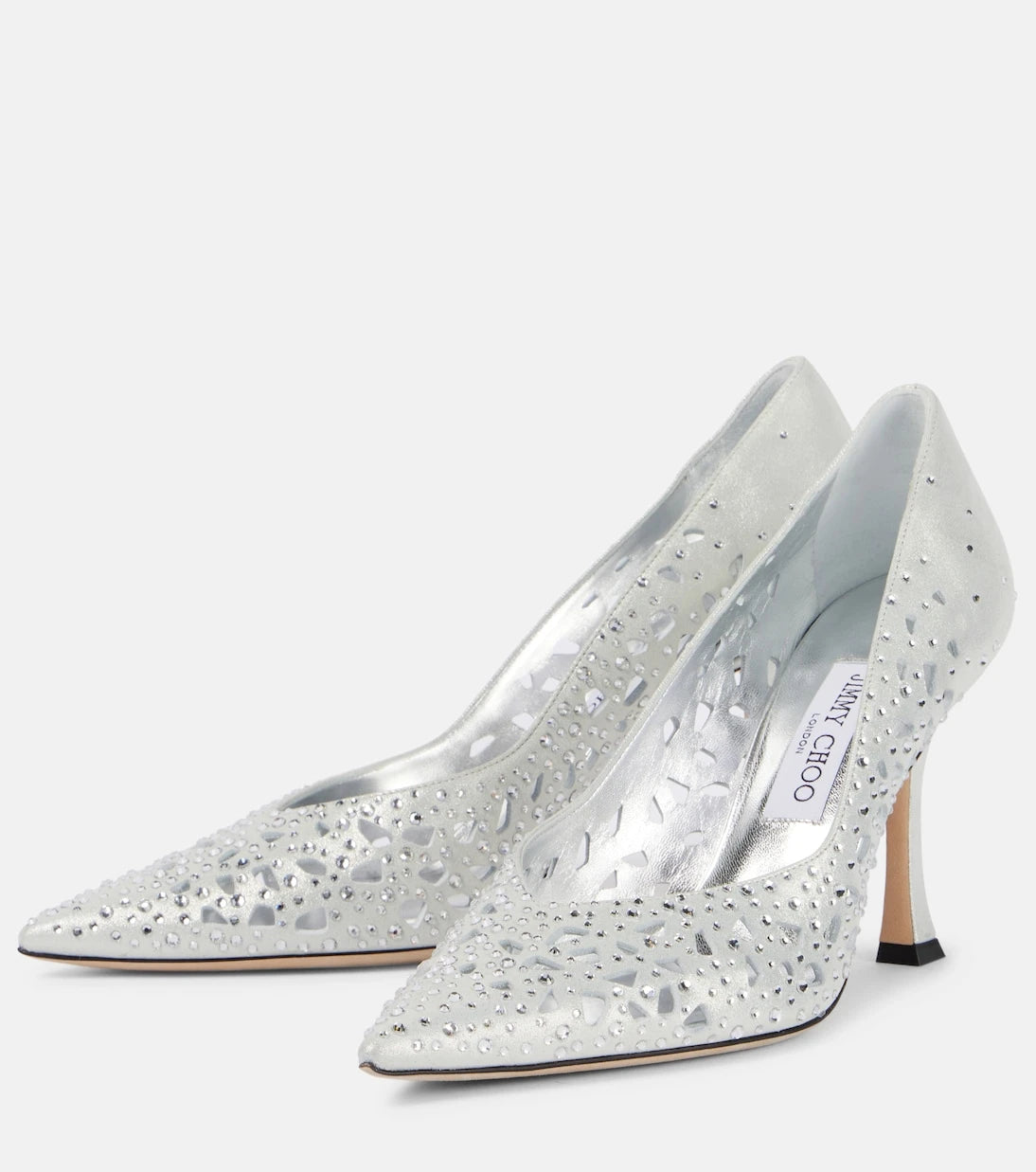Jimmy Choo - حذاء زيري 90 بكعب عالٍ من جلد السويد المزين